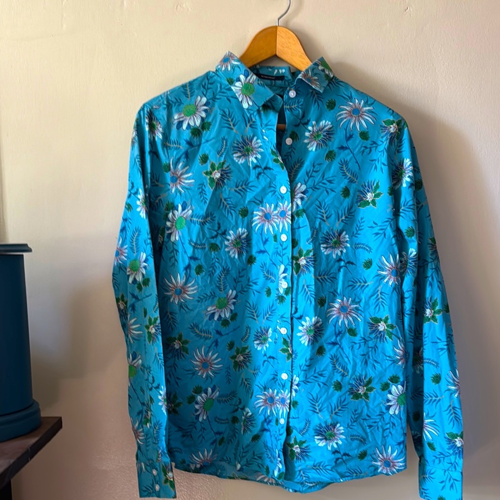 💙🌸🌟👕Floral Blue Shirt